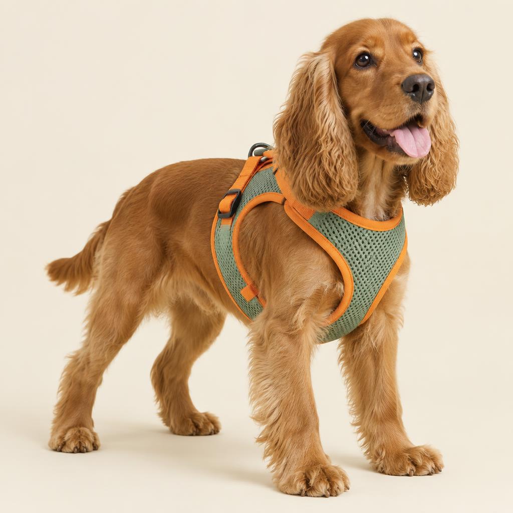 Dog wearing a Barksie harness